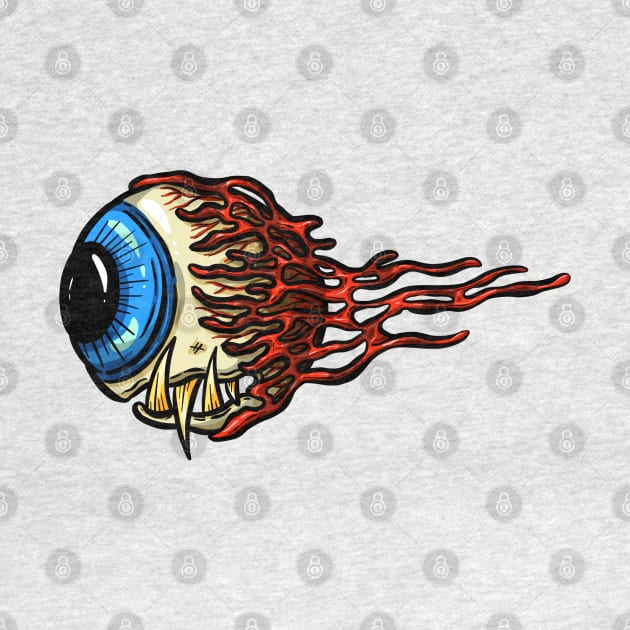 Eyeball Flying Rockabilly Tattoo Cartoon Illustration Eye by Squeeb Creative